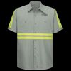 Enhanced Visibility Short Sleeve Cotton Work Shirt - Tall Sizes Thumbnail