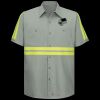 Enhanced Visibility Short Sleeve Cotton Work Shirt - Tall Sizes Thumbnail