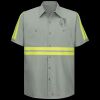 Enhanced Visibility Short Sleeve Cotton Work Shirt - Tall Sizes Thumbnail