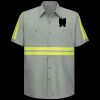 Enhanced Visibility Short Sleeve Cotton Work Shirt - Tall Sizes Thumbnail