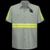 Enhanced Visibility Short Sleeve Cotton Work Shirt - Tall Sizes Thumbnail