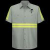 Enhanced Visibility Short Sleeve Cotton Work Shirt - Tall Sizes Thumbnail